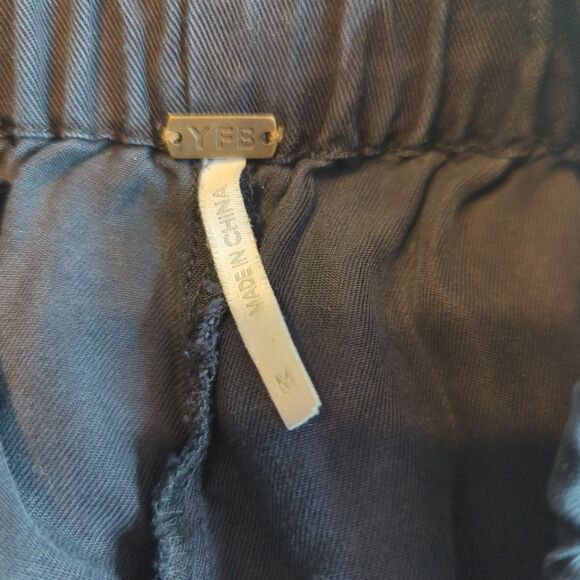 YFB Young Fabulous Broke Pants Womens Medium Blue Wide Leg Baggy Flowy Pockets - Picture 6 of 8